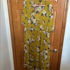 Torrid Mustard Floral High Low Dress